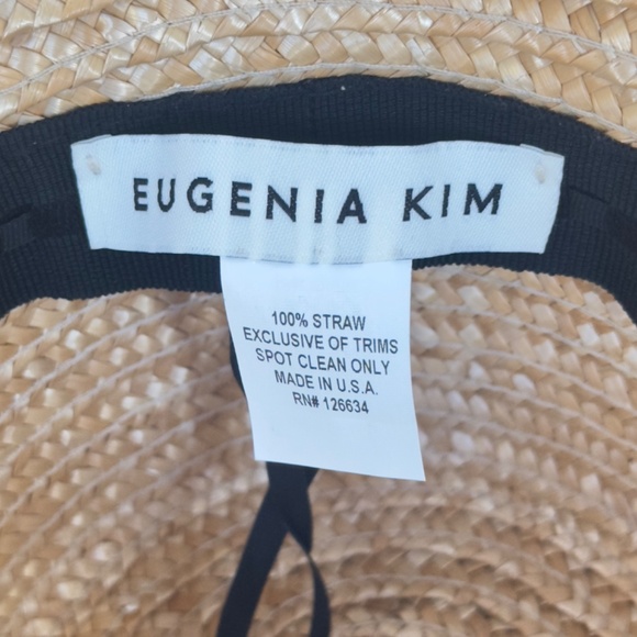 EUGENIA KIM "Mirabel" Straw Sun Hat with Black Bow, UPF 50+. - Picture 5 of 11